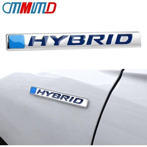 Car accessories 3D Metal Hybrid Car Badge Stickers Decal For Hybrid Logo Toyota Camry Rav4 Reiz Lexus BMW Audi Auto Styling