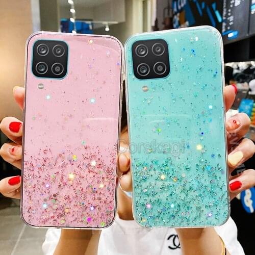 Shiny Cute Girl Diamond Glitter Case For Samsung Galaxy A02 A11 A12 A21S A31 A32 A41 A42 A51 A52 A71 S20 FE S21 Plus Ultra