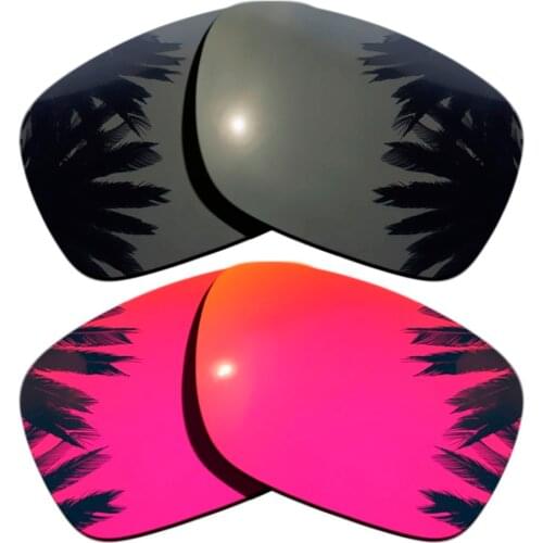 Black+Midnight Sun Mirrored Coating) 2-Pairs Polarized Replacement Lenses for Holbrook Frame 100% UVA & UVB Protection