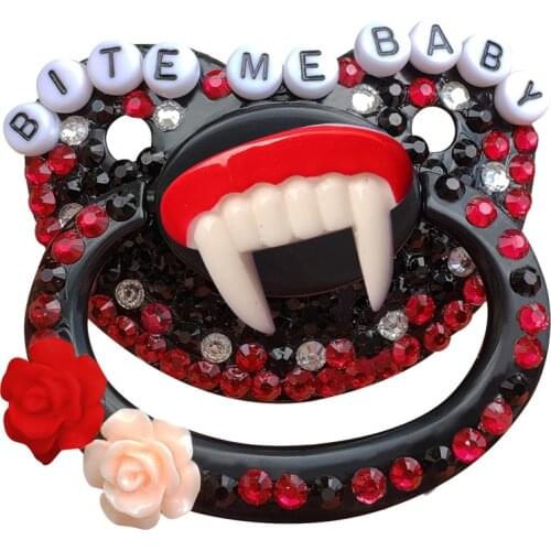 Black Adult Baby Pacifier ddlg pacifier Dummy Silicone Nipple Teat DDLG Cute handmade gem BABY pacifier