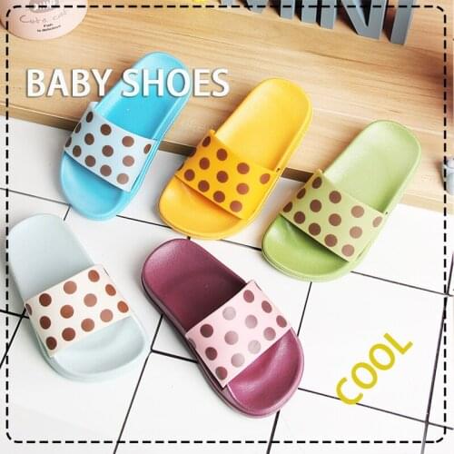Wave point childrens shoes childrens slippers Summer Boys and girls childrens indoor home lovely soft soled slippers