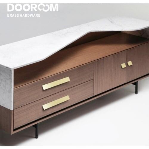 Dooroom Brass Furniture Handles Wardrobe Dresser Cupboard Cabinet Drawer Shoe Box Kitchen Knobs Modern Black Gold Bronze Pulls