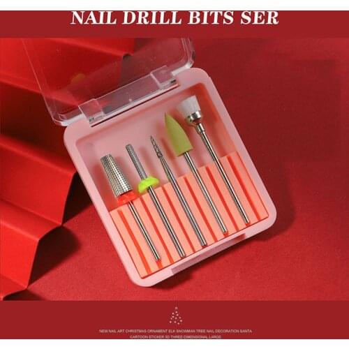 1Pcs 5 Type Ceramic Carbide Nail Drill Bit Rotate Burr Milling Nail Cutter Bits Electric Drill Machine For Manicure Nail Tools