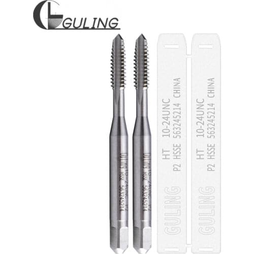GULING 10PCS HSS-E Hand Tap UNC 2-56 4-40 6-32 8-32 10-24 1/4-20 Screw Thread Taps