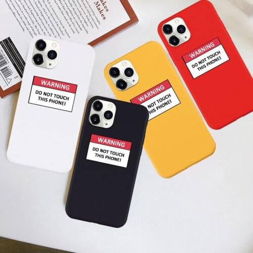 JAMULAR Funny Letter Do Not Touch Phone Case For iPhone 7 XR 11 Pro XS MAX X SE 2020 8 6Plus Candy Silicone Soft Cover Coque Bag