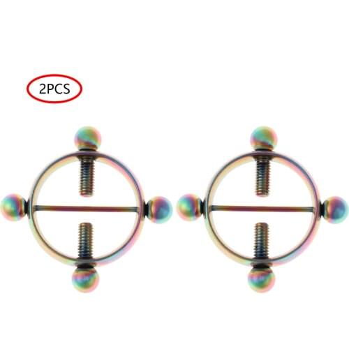 Women Men Nipple Rings Stainless Steel Screw Nipple Clamps Sexy Adult Body Jewelry Piercing Nipple Restraint Sex Toys for Couple