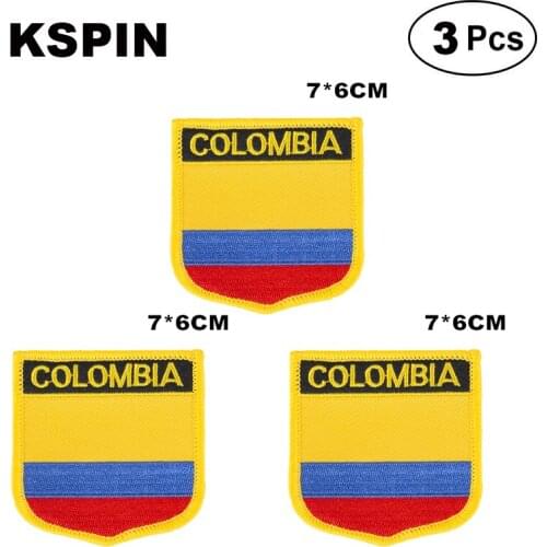 Colombia Shiled Shape flag patches national flag patches for Cothing DIY Decoration