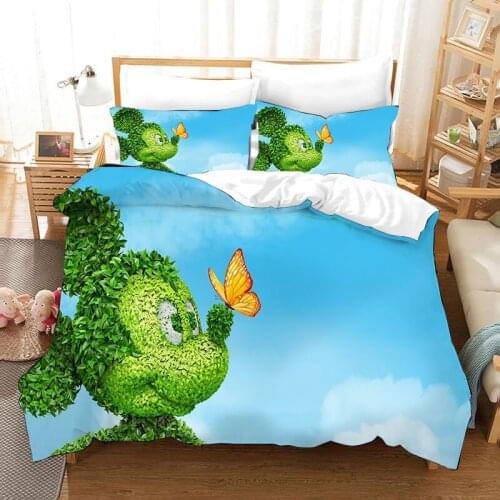 Mickey mouse bedding set single size quilt covers sheets for children bed decor queen bedclothes 3 pcs cartoon free shipping new