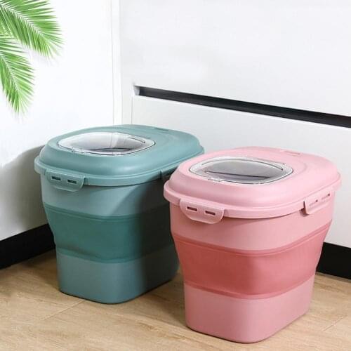 25kg Food Barrel Foldable Sealed Moisture-Proof Storage Containers Multifunctional Storage Folding Bucket Large Space