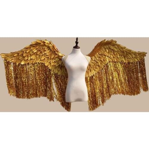 Cosplay Beautiful silver Angel feather wing Fashion show photo shooting props gold wing EMS free shipping