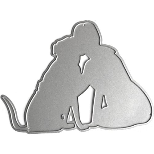Metal Cutting Dies Stencil Woman Hugging Dog Embossing Tool Decorative Die Cuts for Card Making Scrapbooking DIY Etched Craft