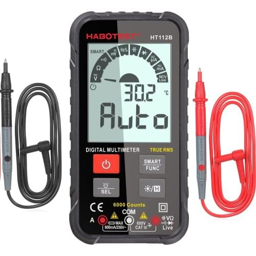 HABOTEST HT112B Generation 600V Smart Intelligent Digital Multimeter DIY Ohm Capacitance Hz AC DC NCV Advance Multimetro Tester