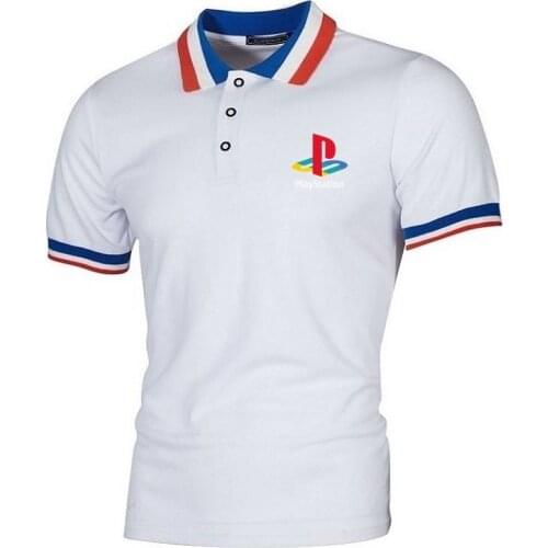 Mens Golftennis Polo Shirts PS TShirts Blouse Short Sleeve TopTees Xbox Game Playstation Military Style Jersey Casual Topshirts