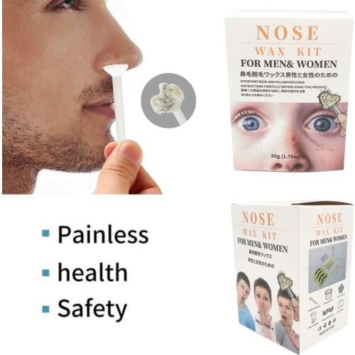 Nose Wax Kit Hair Removal Wax Tool Nose Hair Trimmer Measuring Cup Moustache Stencils Hair Removal Cosmetic Tool
