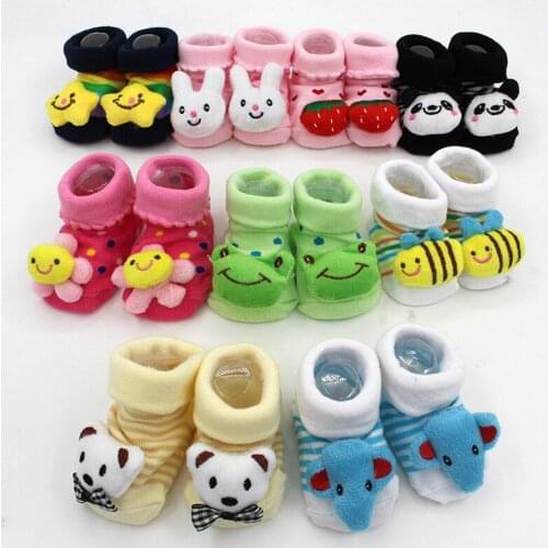 1 Pair Newborn Baby Socks Cotton Baby Toddler Socks For Newborns Gift Animal Lot Anti Slip With Rubber Soles For Child Boy Girl