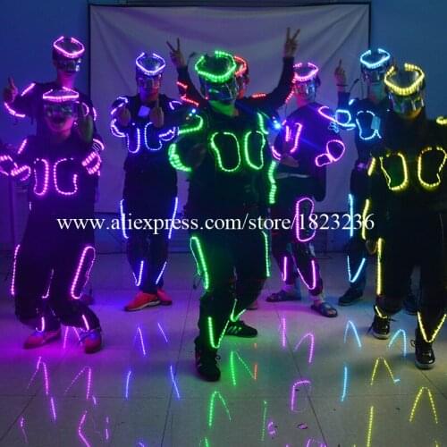 Newest Led Luminous Colorful Costume Stage Performance Props Ballroom Clothes For Party KTV Nightclub