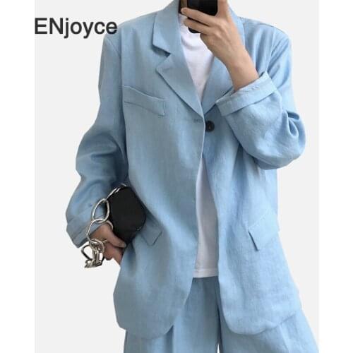 Женские льняные пиджаки OFEMCINE China At AliExpress