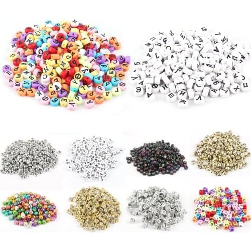 Wholesale 100pcs Round/Square Russian Letter Acrylic Beads Round Flat Alphabet For DIY Kid Jewelry Making Handmade Material