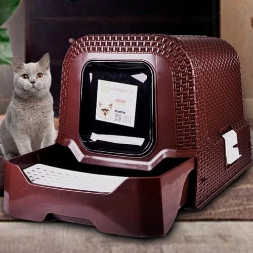 Full Closed Cat Sand Basement White Cat Toilet King Stink-Proof Outside Spatter Shit Appliancescat toilet lettiera gatto