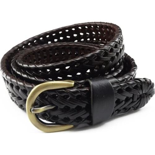 Genuine Leather cow skin unisex belt hollow out wide belt high quality