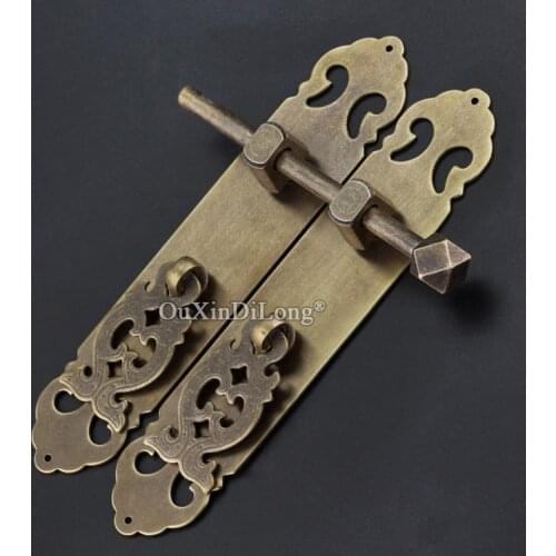 Retro Vintage 2Pairs Antique Brass Cabinet Door Handles Cupboard Wardrobe Closet Shoe TV Cabinet Pulls Handles + Pins