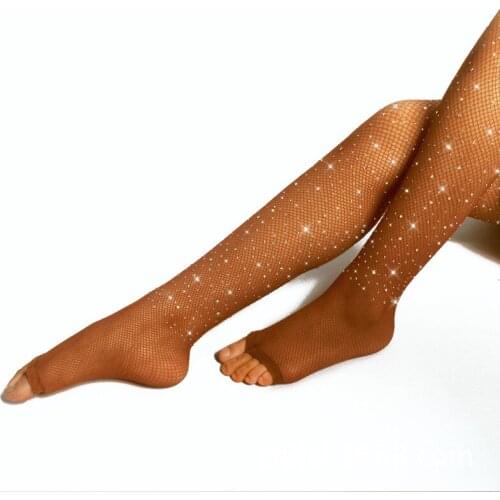 Sexy fashion sparkling rhinestone crystal fishnet pantyhose