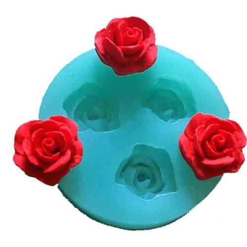 Rose flower shape fondant silicone mold kitchen baking chocolate pastry candy Clay making cupcake lace decoration tools FT-0157