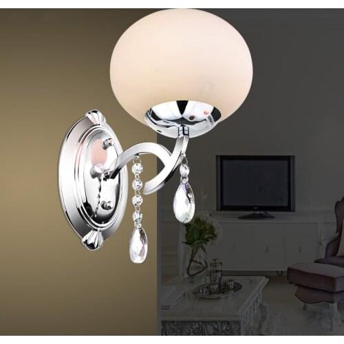 Modern Glass Lampshade Bedside Wall Lamp High Quality K9 Crystal LED Wall Lamp Bedroom Wall Lamp Cosmetic Lamp Crystal