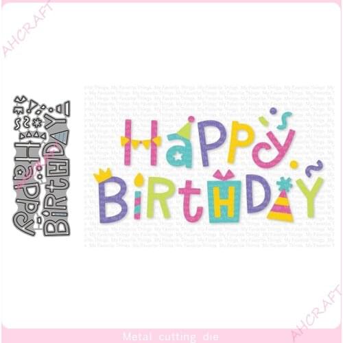 Happy birthday Letters Metal Cutting Dies for DIY Scrapbooking Photo Album Decorative Embossing Paper Card Crafts Die 2021