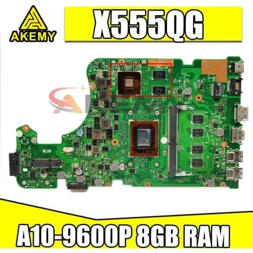 X555QG A10-9600P 8GB RAM Mainboard For ASUS X555 X555Q X555QG A555 A555Q A555QG Laptop Motherboard 100% Tested