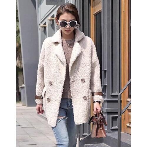 Temperament Commuting Autumn Winter New Cashmere Coat Womens All Wool Fur Medium Length Jacket Fashion Warm Outewar