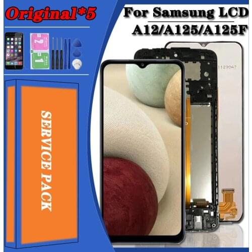 5 Piece/lot Test LCD Original A12 For Samsung Galaxy A12 A125 SM-A12F/DSN LCD Display Touch Screen Digitizer Assembly Replace