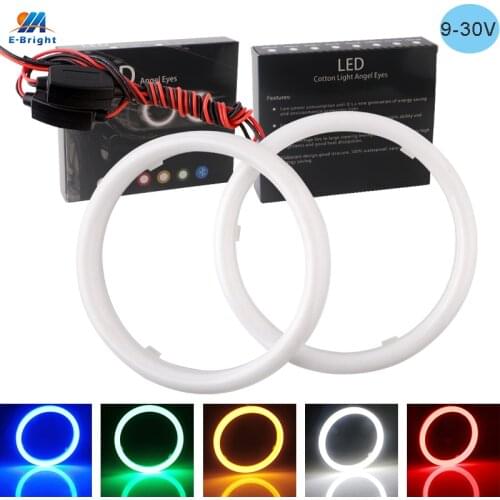 1Pair COB Angel Eyes 60mm-120mm 9-30V With Cover Halo Rings Cotton Lights For LED Car Motorcycle Headlights Fog Lamps Scooter