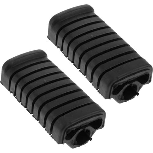 1 Pair Motorcycle Left & Right Rubber Footrest Pedal Foot Peg Footpeg Cover For Honda WY125 - Black