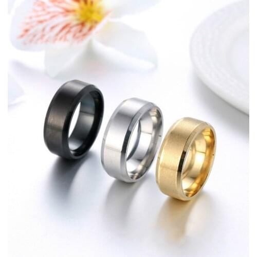 1pcs Lovers Double Bevel Edge Steel Titanium Finger Rings Party Favors for Men and Women Rings Party Decoration Gifts Supplies