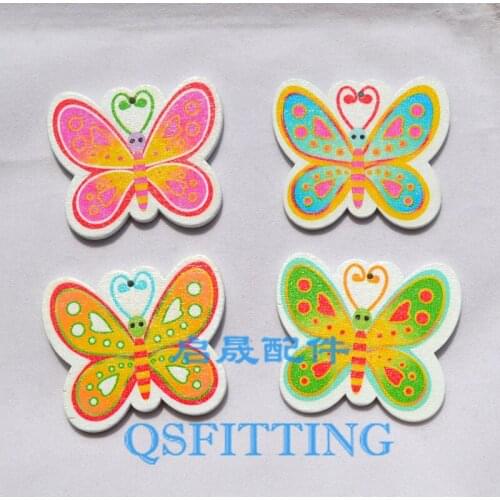 10pcs Jewelry Making Fitting for pendant and necklace painted wood for decoration Mix Color Cartoon Butterfly Charms