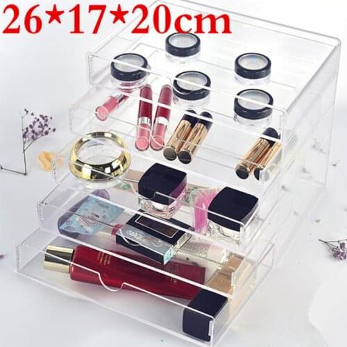 10PCS New Anti-Scratch Clear Transparent Acrylic Makeup Box Organizer Cosmetic Display Jewelry Storage Case 5 Drawers Free ship