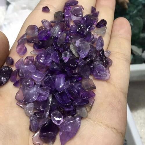 100g high quality Natural Amethysts Quartz Crystal Polished Gravel chips beads Specimen natural stones and minerals Fish Tank