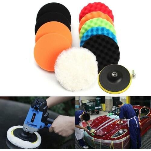 WENXING 11Pcs 3/5/6/7" Inch Buffing Sponge Polishing Pad Kit Set For Car Polisher Buffer
