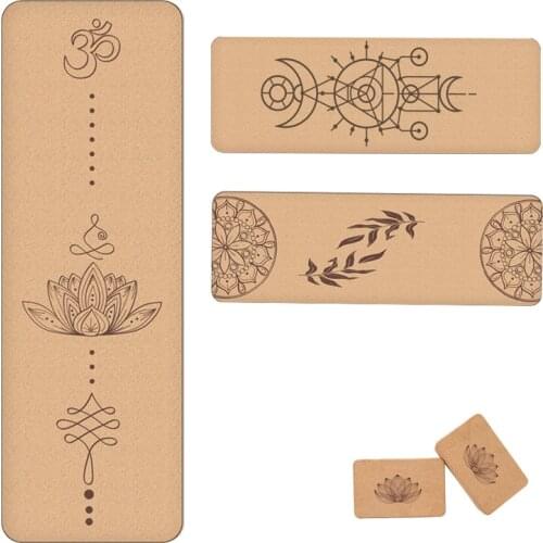 183*61*0.4cm TPE Natural Cork Yoga Mat Non-slip Slimming Exercise Fitness Gymnastics Body Building Pad Portable Picnic Blanket