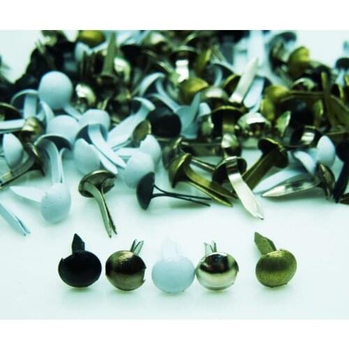 500pcs Mixed Pastel Round DIY Decorative Colorful Mini brads Scrapbooking Embellishment 9*5mm