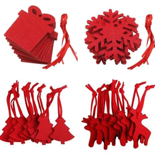 Free shipping 20 pcs felt christmas tree snowflake deer christmas decoration hanging ornament