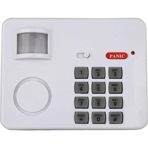 Wireless Motion Sensor Alarm with Security Keypad PIR Home Garage Shed Caravan white