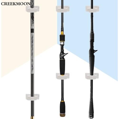 50Pcs Fishing Rod Rack Self-Adhesive Tile Wall Mounted DIY ABS Lock Clip Bracket 4.6cm*3.8cm Pole Storage Holder Fishing Tools