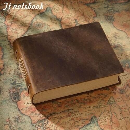 Thick genuine Leather vintage Handmade notebook Original Sketch organizer Retro Notepad environmental paper Creative Notebook