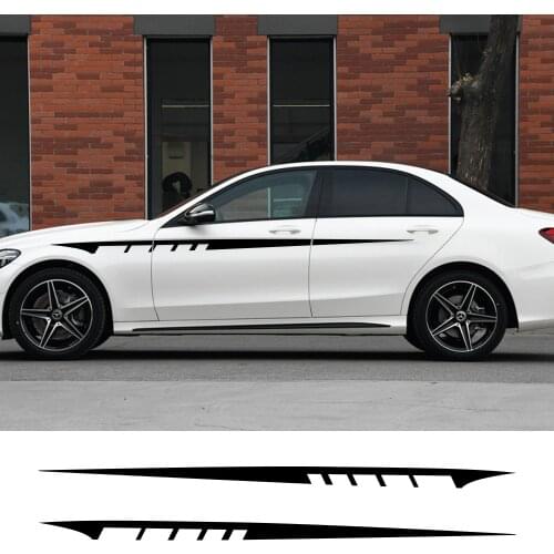 2PCS Car Door Side Decals Stickers For Mercedes Benz W205 W204 W203 W212 C Class C180 C200 C300 C63 Vinyl Tuning Accessories