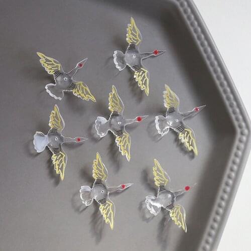 New style 40pcs/lot cartoon animals crane/birds shape resin beads with holes diy jewelry earring/garment accessory