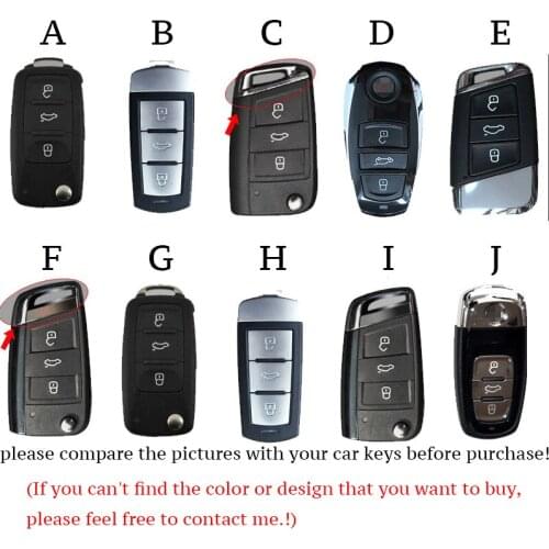 Leather Car Key Cover Case Fit For VW Polo Golf 4 5 6 7 Passat B6 B5 T5 Key Cover With Keychain Key Portect