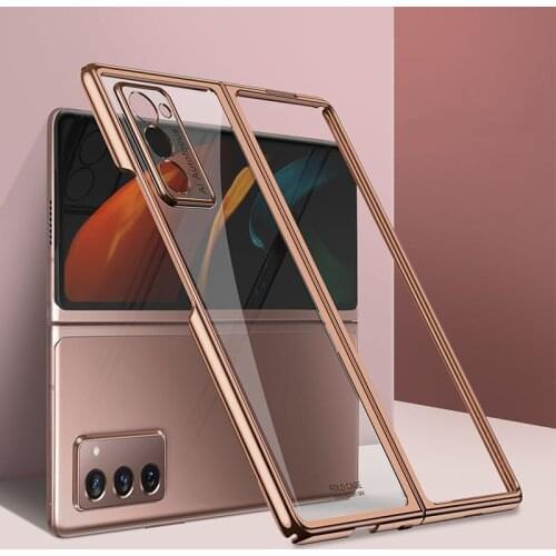 Z Fold2 Funda Case for Samsung Galaxy Z Fold 2 W21 5G Luxury Plating Transparent Coque Protective Phone Case Cover Capa Z Fold2