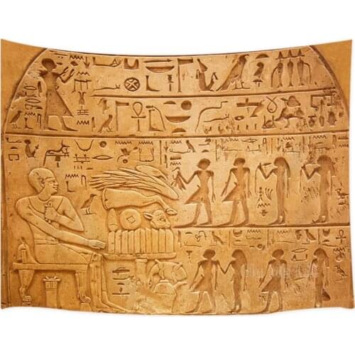 Egyptian Hieroglyphs On The Wall Tapestry Art For Bedroom Living Room Dorm